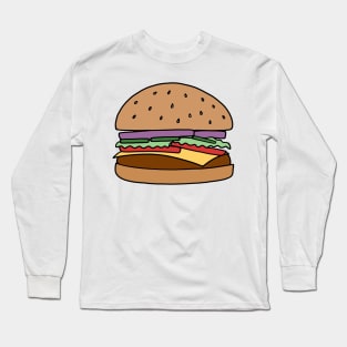 Hamburger Illustration Long Sleeve T-Shirt